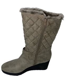 Guess Faux Suede Fur Wedge Boots, 9